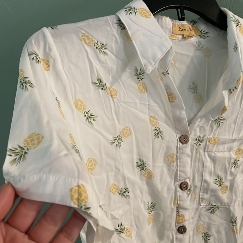 Bright White Pineapple Hawaiian Shirt - Picture 2 of 9